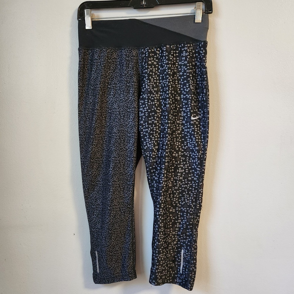 Nike Dri-FIT Running Cropped Leggings Athletic Workout Pants‎ Black Size M